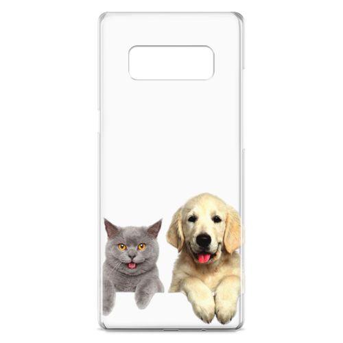 Samsung Galaxy Note 8 Kılıf Scottish Fold Kedi Ve Köpek Arka Kapak Koruma Desenli Full Koruyucu