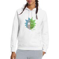 Rick Get Toxic Baskılı Beyaz Kadın Kapşonlu Sweatshirt