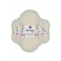 5 Adet Yumurcak Kadife El Örgü İpi Kırık Beyaz K011