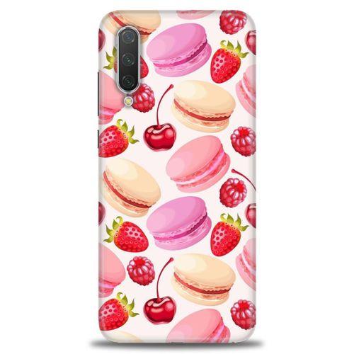 Xiaomi Mi 9 SE Kılıf HD Baskılı Kılıf - Makaron ve Çilekler + Tam Ekran Koruyucu