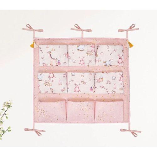 Baby 9 Cepli Bağlamalı Beşik Kenarı Düzenleyici (pembe)