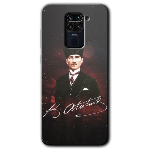 Xiaomi Redmi Note 9 Kılıf Baskılı Arka Kapak - Kemal Atatürk +Tam Ekran Koruyucu