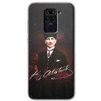Xiaomi Redmi Note 9 Kılıf Baskılı Arka Kapak - Kemal Atatürk +Tam Ekran Koruyucu
