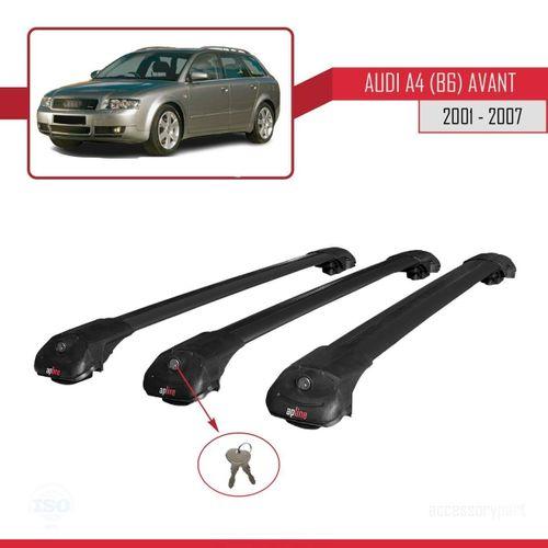 Audi A4 (B6) AVANT 2002-2004 Arası ile uyumlu ACE-1 Ara Atkı Tavan Barı SİYAH 3 ADET BAR