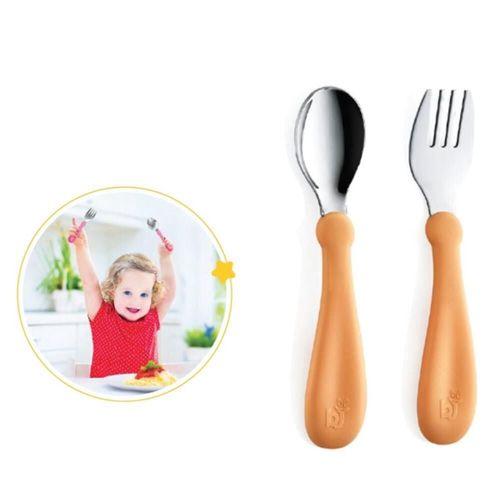 Babyjem BabyJem Paslanmaz Çelik Çatal Kaşık Seti 522 Somon