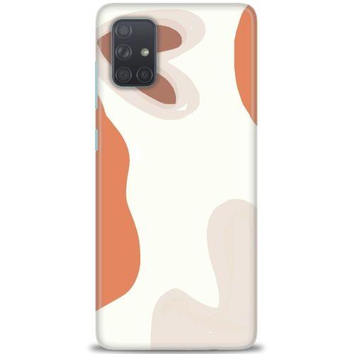 Samsung Galaxy A51 Kılıf HD Baskılı Kılıf - Kahve Kalp + Tam Ekran Koruyucu