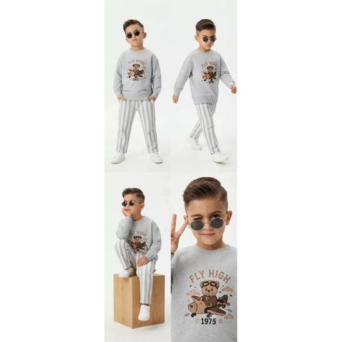 2/5 Yaş Baskılı Fenomen Cool Çizgili Çocuk Takımı