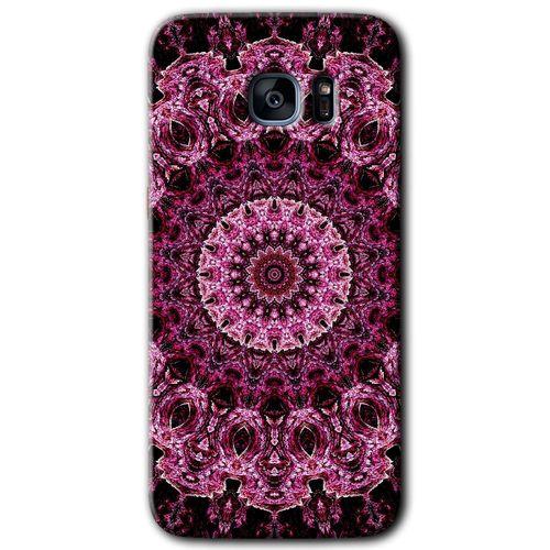 MRCİLETİSİM MRCİLETİSİM Samsung Galaxy S7 Edge Kılıf HD Desen Baskılı Arka Kapak + Temperli Cam - Mandala Patterns Kaleidos