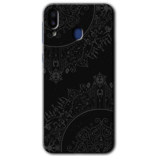 Potkal Hediye Fabrikası Samsung Galaxy M20 Kılıf HD Desen Baskılı Arka Kapak - Siyah Mandala