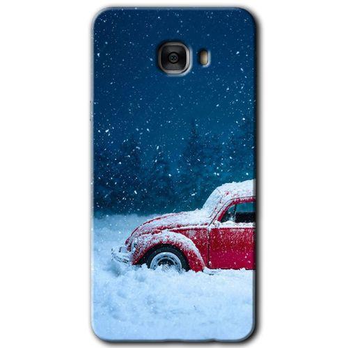 Samsung Galaxy C9 Pro HD Baskılı Kılıf + 9D Tam Ekran Koruyucu - Karlı Vosvos