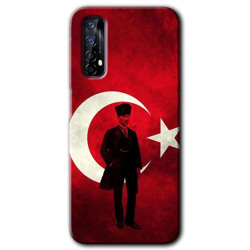 Realme 7 Kılıf HD Desen Baskılı Arka Kapak - Atatürk Bayrak