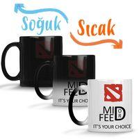 Dota 2 Mid Or Feed Sihirli Kupa Bardak Porselen