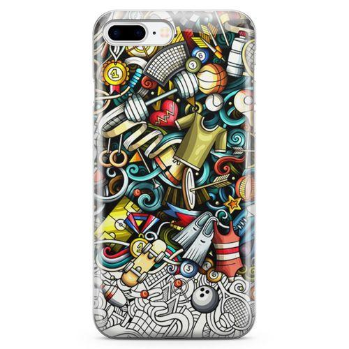Apple iPhone 7 Plus Kılıf Fitness Doodle Arka Kapak Koruma Desenli Full Koruyucu