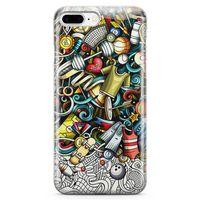 Apple iPhone 7 Plus Kılıf Fitness Doodle Arka Kapak Koruma Desenli Full Koruyucu