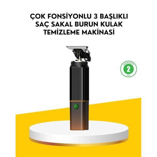 3’ü 1 Arada Şarjlı Erkek Bakım Seti – Saç, Sakal Ve Burun Tüyü Kesme Makinesi