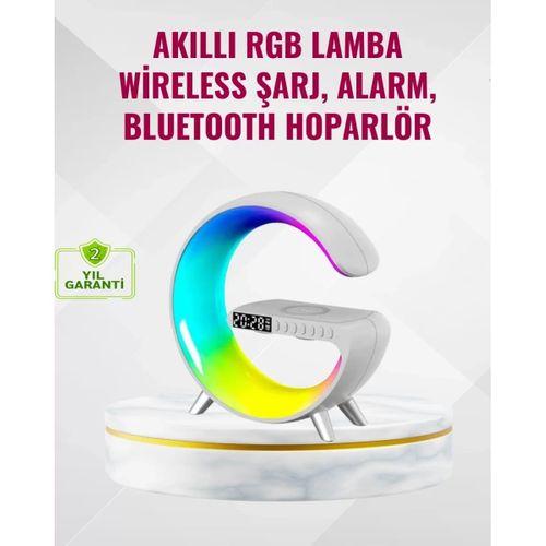 Akıllı Uyku Lambası Gündoğumu Alarmı Kablosuz Şarj Ve Müzik Çalar