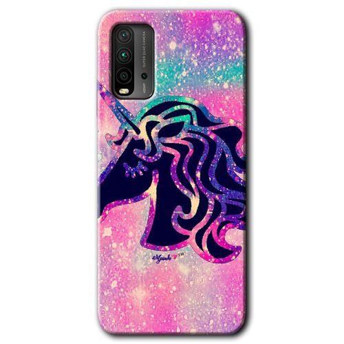 Xiaomi Redmi 9T Kılıf HD Desen Baskılı Arka Kapak + Temperli Cam - Unicorn Kristal