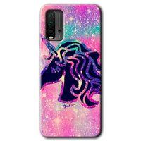 Xiaomi Redmi 9T Kılıf HD Desen Baskılı Arka Kapak + Temperli Cam - Unicorn Kristal