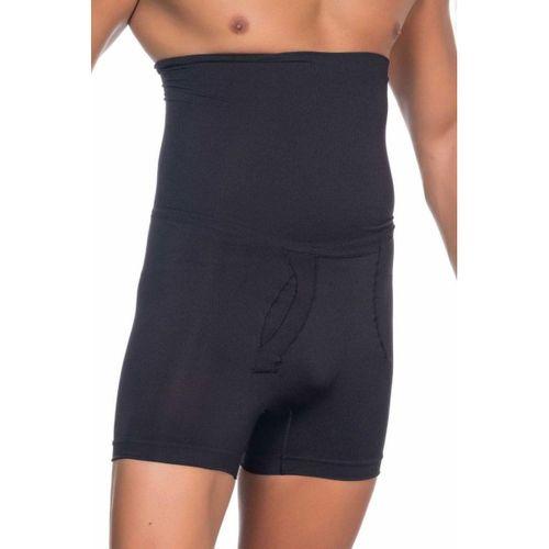 Erkek Boxer Korse - Dikişsiz Toparlayıcı Yüksek Bel Çift Katlı, Siyah