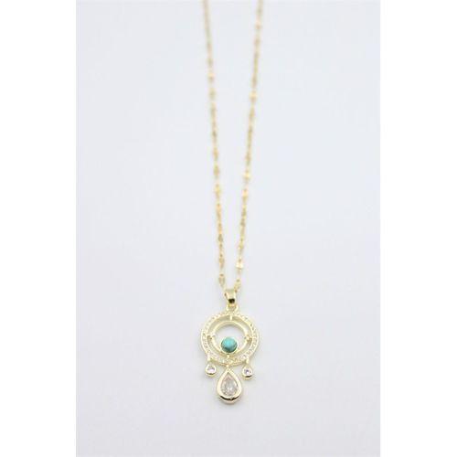 Damla Taşlı Kolye - Altın