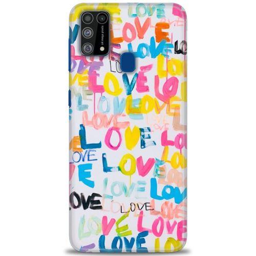Samsung Galaxy M31 Kılıf HD Baskılı Kılıf - Love Love + Tam Ekran Koruyucu