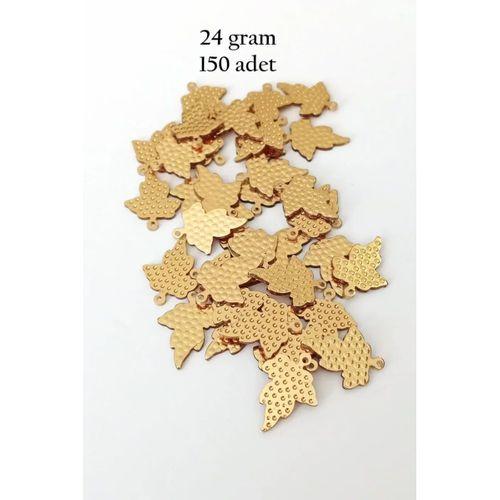 Oya Abiye Bileklik Kolye Pleksi Metalik Plastik Pul Altın Renk 24 gram 150 adet - BNC549