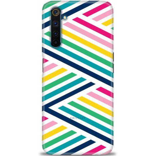 Realme 6 Pro Kılıf HD Baskılı Kılıf - Renkli Çubuklar + Tam Ekran Koruyucu