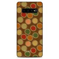 Samsung Galaxy S10 Plus Kılıf Pastel Renkler (43) Thin Fit Kılıf Kahve Yeşil