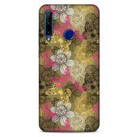 Huawei Honor 20 Lite Kılıf Kelebek Etkisi (37) Silicone Cover Beyaz Açık Yeşil