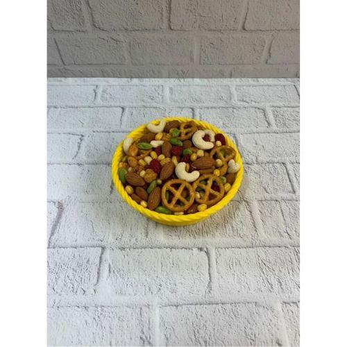 Yuvarlak Çerezlik Sarı Canlı Renkli Dekoratif Sunum Kasesi