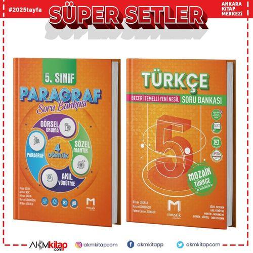Mozaik Yayınları 5.Sınıf Türkçe ve Paragraf Soru Bankası Seti 2 Kitap