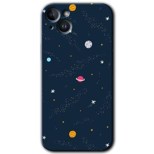 iPhone 14 Plus HD Baskılı Kılıf + 9D Tam Ekran Koruyucu - Çizim Gezegen