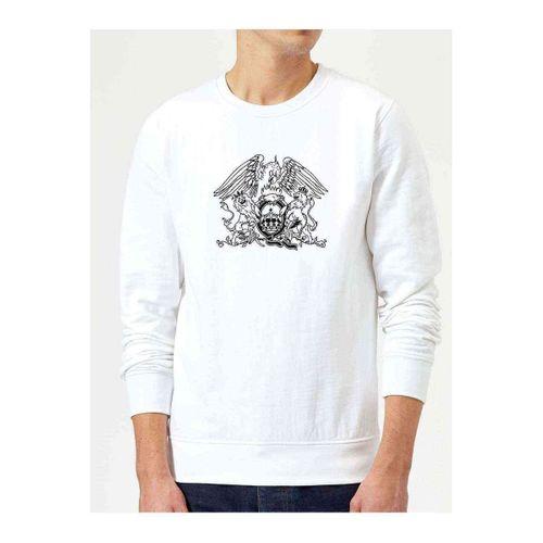 Bohemian Rhapsody Logo Baskılı Beyaz Erkek Sweatshirt