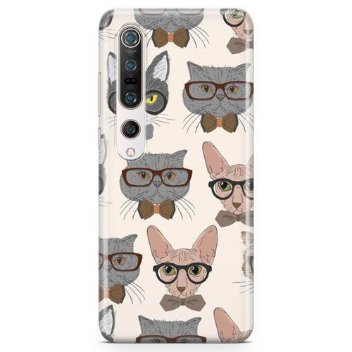 Xiaomi Mi 10 Pro Kılıf Hipster Kediler Arka Kapak Koruma Desenli Full Koruyucu