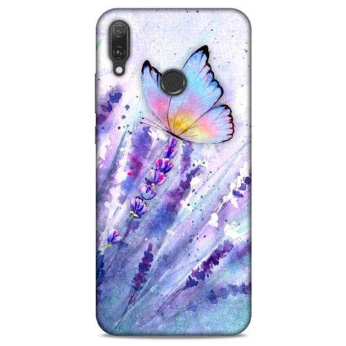 Huawei Y9 2019 Uyumlu Kılıf Mor Delisi (47) Crystal Flex Kılıf Kelebek