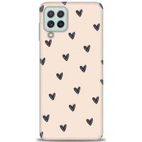Samsung Galaxy M32 Kılıf HD Baskılı Kılıf - Minik Kalpler + Tam Ekran Koruyucu