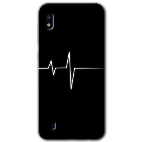 Samsung Galaxy A10 Kılıf Baskılı Kapak - Heart Rytm + 5D Tam Kaplayan Cam