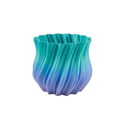 Mavi Degrade Kıvrımlı 3d Vazo Minimal Modern Ev Dekoru