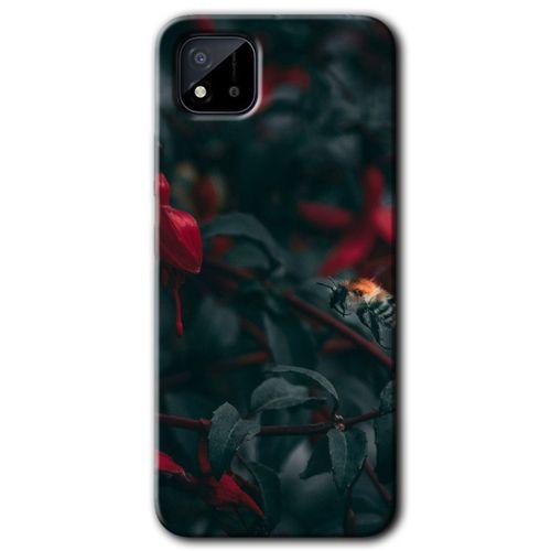 Realme C11 Kılıf HD Desen Baskılı Arka Kapak + Temperli Cam - Avcı Arı