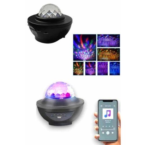 Masa Ve Gece Lambası Renkli Projektör Işıklı Disko Topu Bluetooth Hoparlör