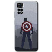 Potkal Hediye Fabrikası Xiaomi Redmi Note 11 5G Global Kılıf HD Desen Baskılı Arka Kapak - Captain Avenger
