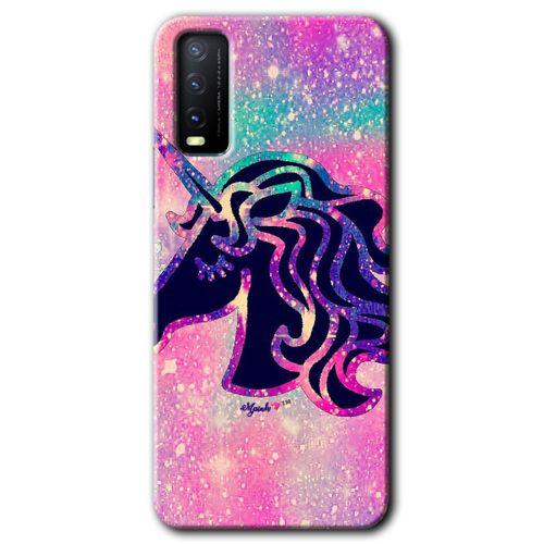 Vivo Y20s Kılıf HD Desen Baskılı Arka Kapak - Unicorn Kristal + Kırılmaz Cam