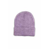 Unisex Basic Düz Katlamalı Bere Lila