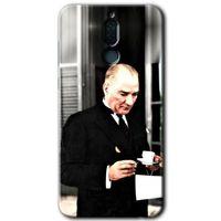 Huawei Mate 10 Lite Kılıf HD Desen Baskılı Arka Kapak - Atatürk Türk Kahvesi + Kırılmaz Cam