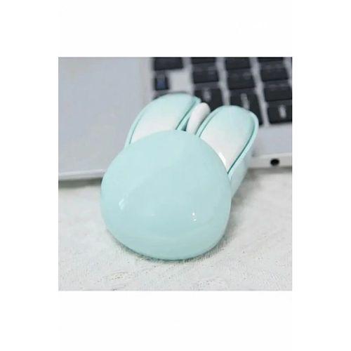 Tavşan Figürlü Kablosuz Mouse Pil Dahil Etiket Hediyeli Mavi
