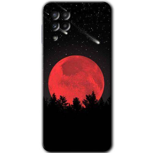 Samsung Galaxy M22 Kılıf Baskılı Kapak - Kanlı Ay +Tam Kaplayan Mat Seramik