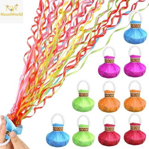 30 Şeritli Renkli Elle Atılan Konfeti – 5 Metre Uzayan Şerit Konfeti 1 Adet