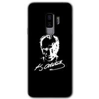 Potkal Hediye Fabrikası Samsung Galaxy S9 Plus HD Baskılı Kılıf + 9D Tam Ekran Koruyucu - Atatürk Silüet İmza