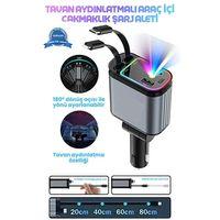 Led Işık Tavan Aydınlatmalı 66w 4’1 Çift Kablolu Hızlı Şarj 3 4a Araç İçi Çakmaklık Şarj Aleti