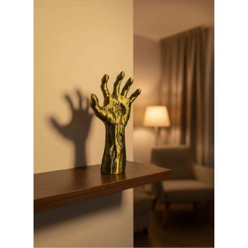 Sanatsal El Formu Heykel Altın Yeşil Tasarım Hediyelik Dekor